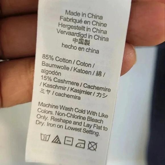 J.Crew Cotton/Cashmere Blue Button Up V-Neckline Sweater Cardigan(XXS) - Picture 12 of 13